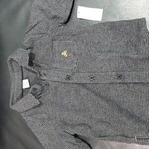 Baby Gap 18-24months new shirt long sleeve black houndstooth print.